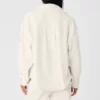 Geripptes Velours-„Mountain Side“-Shacket – Elfenbein