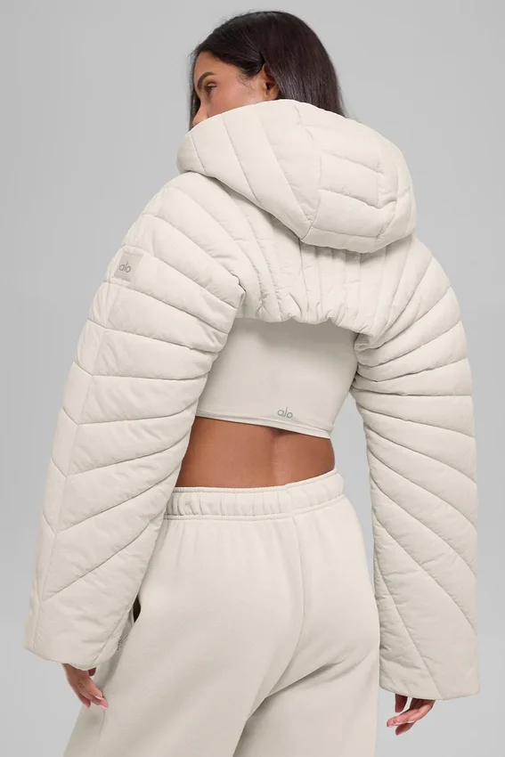 Gesteppte „Starlight“-Puffer-Weste – Bone