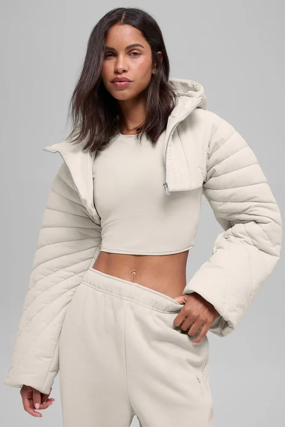 Gesteppte „Starlight“-Puffer-Weste – Bone