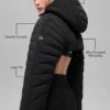 Gesteppter „Starlight“-Puffer-Bolero – Schwarz