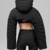 Gesteppter „Starlight“-Puffer-Bolero – Schwarz