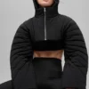 Gesteppter „Starlight“-Puffer-Bolero – Schwarz