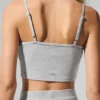 Gestreiftes, zartes Lounge-Top – Athletic Heather Grey