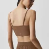 Gestreiftes, zartes Lounge-Top – Sun Kissed Brown