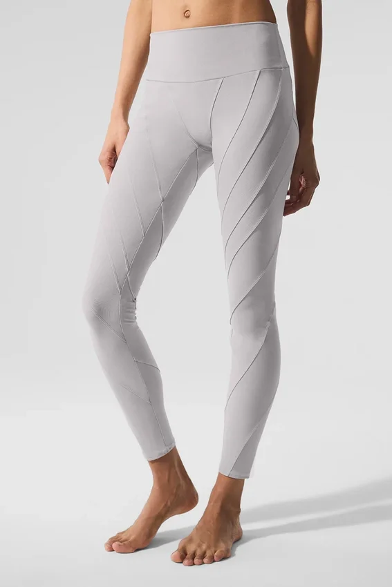 Gewaschene High-Waist Alosoft Sunray Leggings – Grey Sky Wash