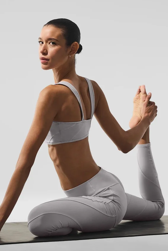 Gewaschene High-Waist Alosoft Sunray Leggings – Grey Sky Wash