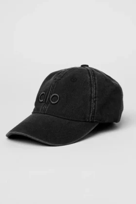 Gewaschene Off-Duty-Kappe – Vintage Black