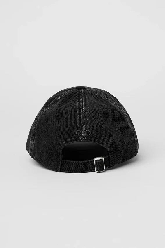 Gewaschene Off-Duty-Kappe – Vintage Black