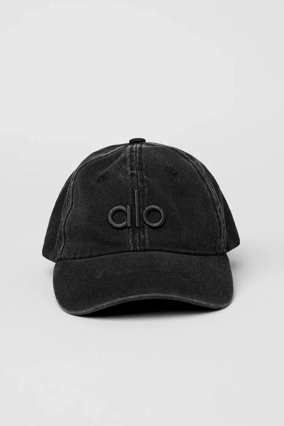 Gewaschene Off-Duty-Kappe – Vintage Black