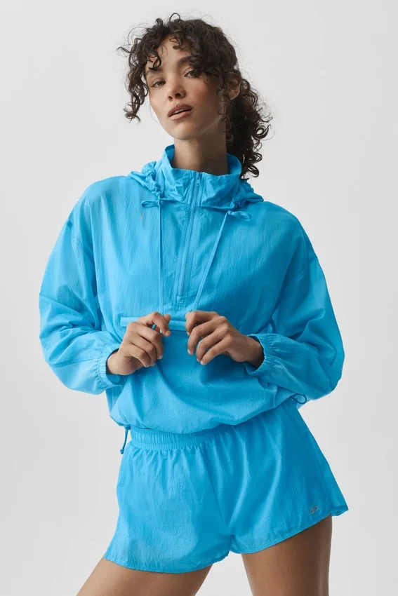 „Go Time“-Pullover mit 1/4-Reißverschluss – Azurblau