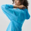 „Go Time“-Pullover mit 1/4-Reißverschluss – Azurblau