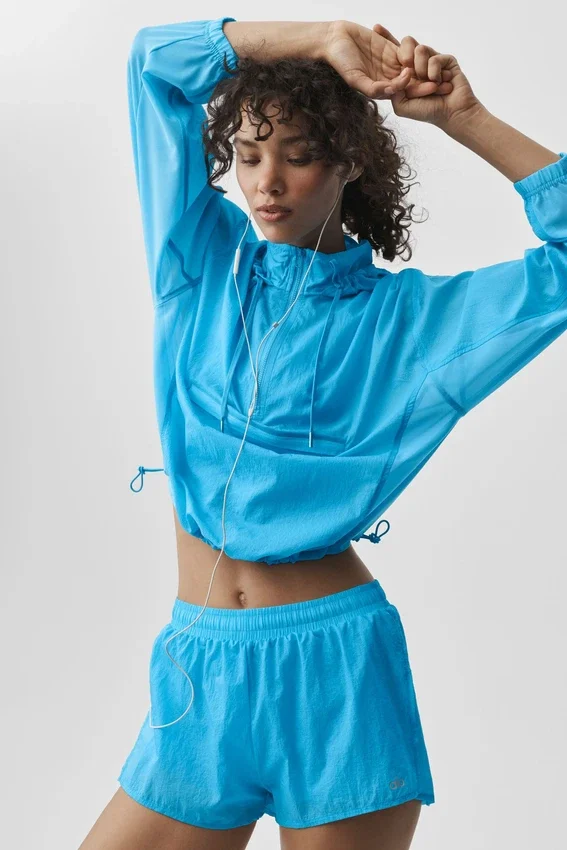 „Go Time“-Pullover mit 1/4-Reißverschluss – Azurblau
