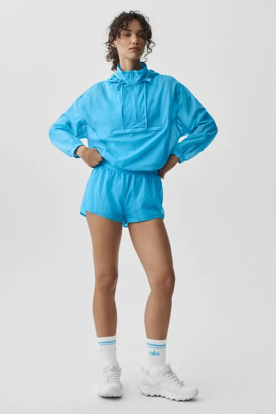 „Go Time“-Pullover mit 1/4-Reißverschluss – Azurblau