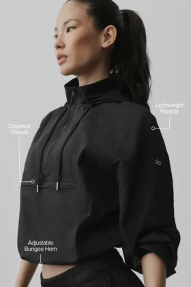 Go Time Pullover mit 1/4-Reißverschluss – Schwarz