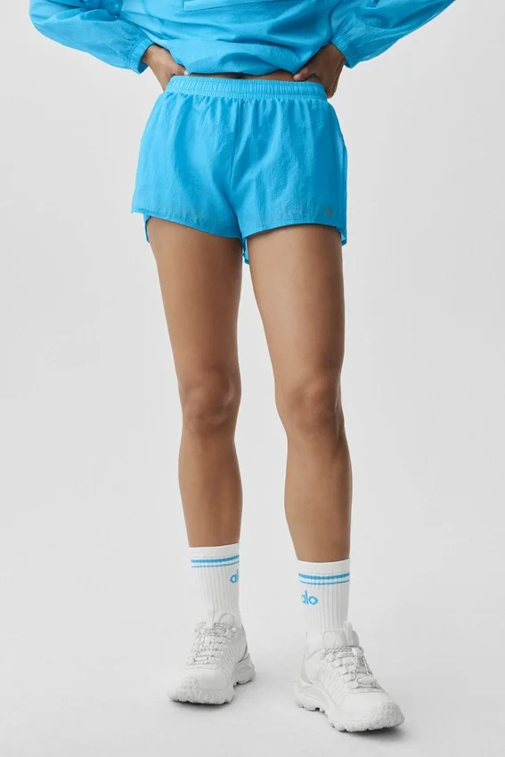 Go Time-Shorts mit mittlerer Leibhöhe – Azurblau