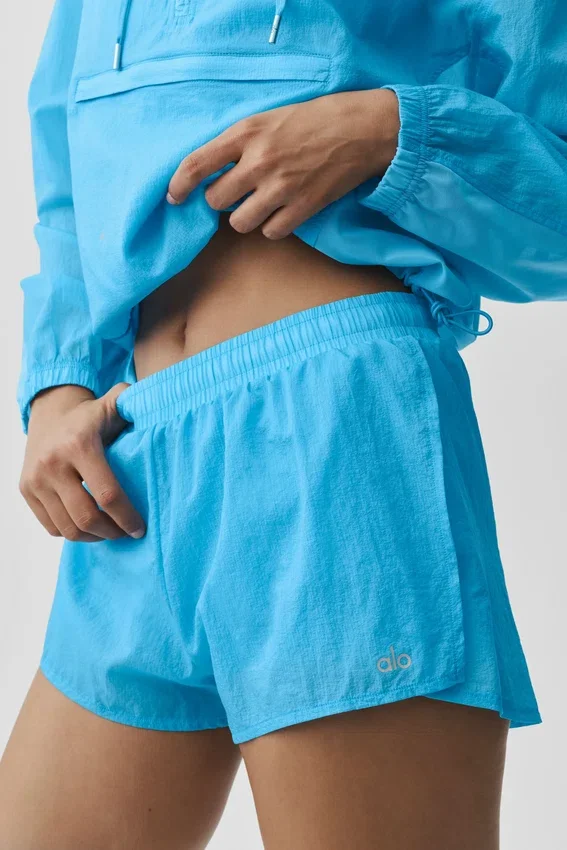 Go Time-Shorts mit mittlerer Leibhöhe – Azurblau