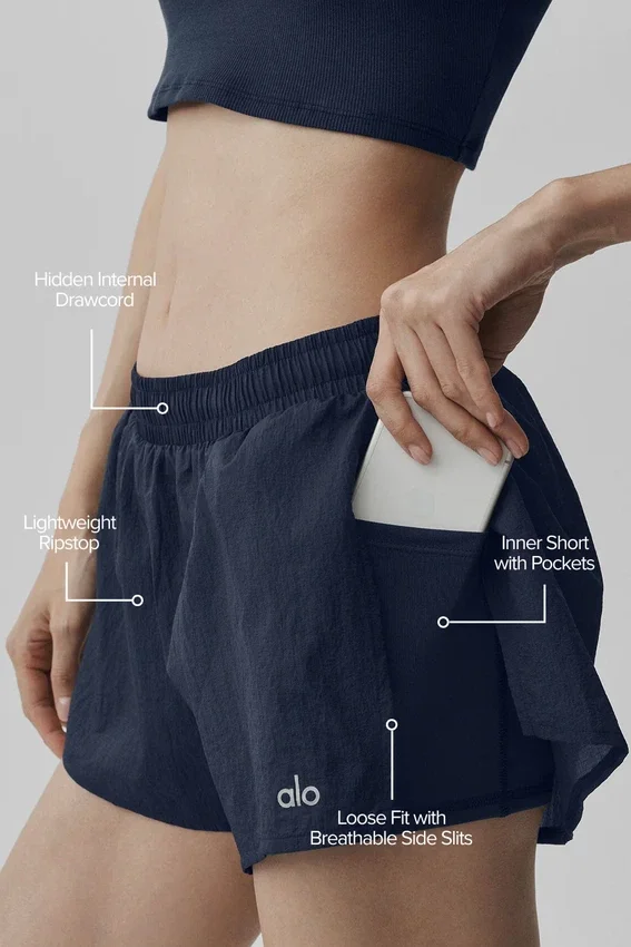 Go Time Shorts mit mittlerer Leibhöhe – Marineblau