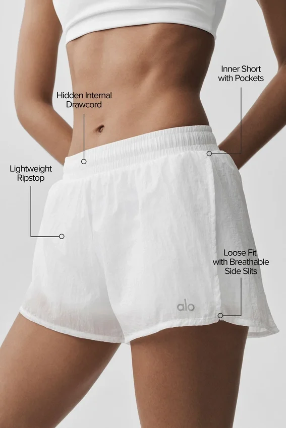 Go Time Shorts mit mittlerer Leibhöhe – Weiß
