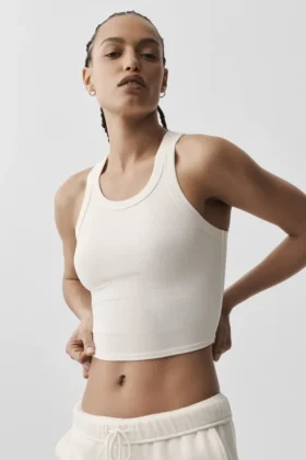 Goddess Ribbed Go-To Top – Elfenbein