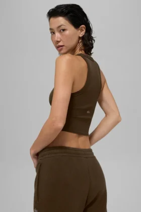 Goddess Ribbed Go-To Top – Espresso