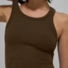Goddess Ribbed Go-To Top – Espresso