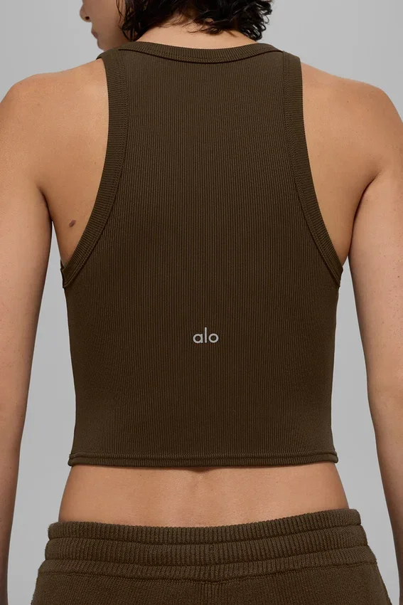 Goddess Ribbed Go-To Top – Espresso