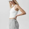 Goddess Ribbed Go-To Top – Weiß