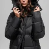 Gold Rush Puffer-Trench – Schwarz