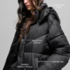 Gold Rush Puffer-Trench – Schwarz