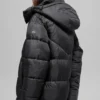 Gold Rush Puffer-Trench – Schwarz