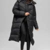 Gold Rush Puffer-Trench – Schwarz