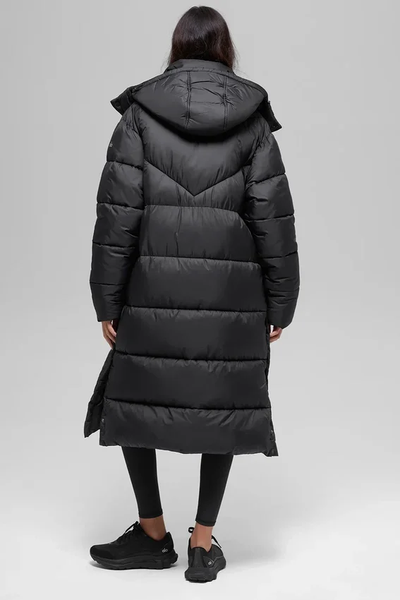 Gold Rush Puffer-Trench – Schwarz