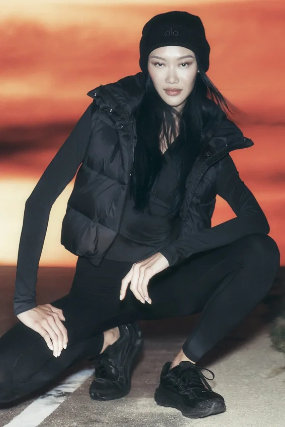 Gold Rush Puffer-Weste – Schwarz