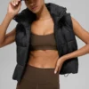 Gold Rush Puffer-Weste – Schwarz
