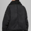 Grand-Jacke aus Kunstlammfell – Schwarz