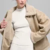 Grand-Jacke aus Kunstlammfell – Woodland Tan