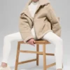Grand-Jacke aus Kunstlammfell – Woodland Tan
