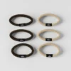 Haargummis „Untangled“ (6er-Pack) – Beige/Espresso