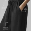 Halbtransparente „Golden Hour“-High-Waist-Geradbein-Hose – Schwarz