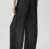 Halbtransparente „Golden Hour“-High-Waist-Geradbein-Hose – Schwarz