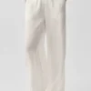 Halbtransparente „Golden Hour“-Hose mit High-Waist und geradem Bein – Elfenbein
