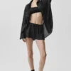 Halbtransparente „Golden Hour“-Shorts mit mittlerer Leibhöhe – Schwarz