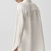 Halbtransparentes „Golden Hour“-Langarmshirt mit Knöpfen – Elfenbein