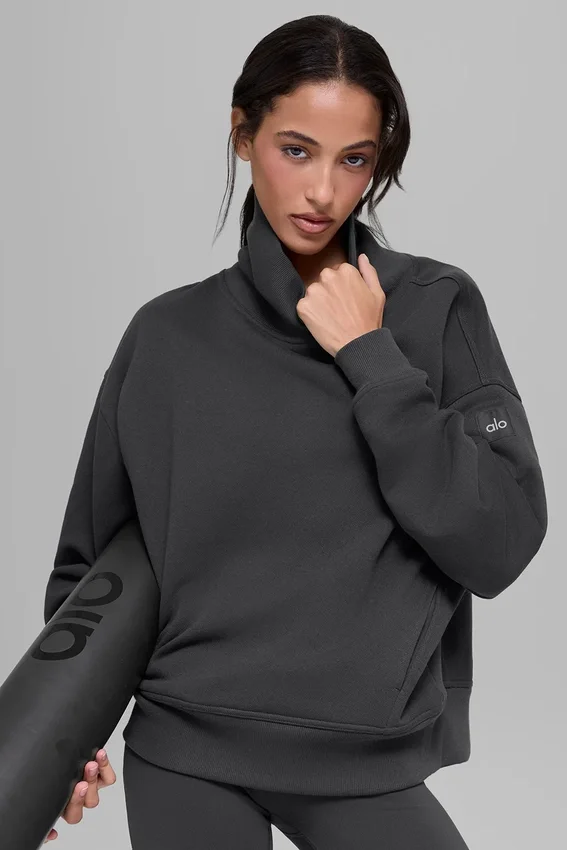 Hazy Pullover mit Stehkragen – Anthrazit