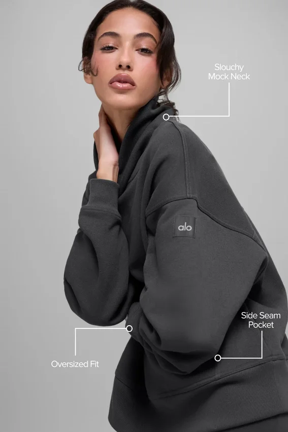 Hazy Pullover mit Stehkragen – Anthrazit