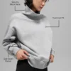 Hazy Pullover mit Stehkragen – Athletic Heather Grey