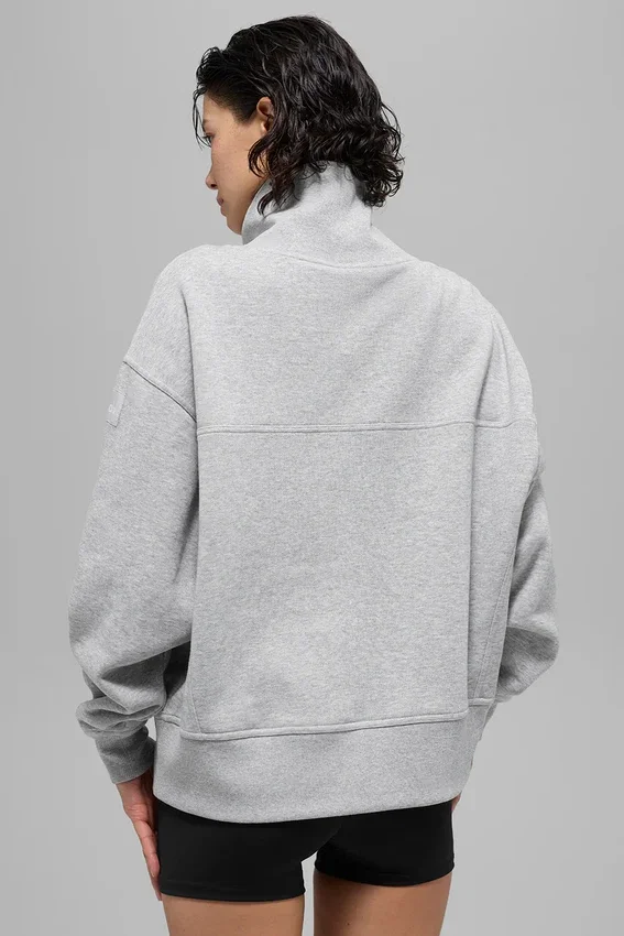 Hazy Pullover mit Stehkragen – Athletic Heather Grey