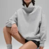 Hazy Pullover mit Stehkragen – Athletic Heather Grey