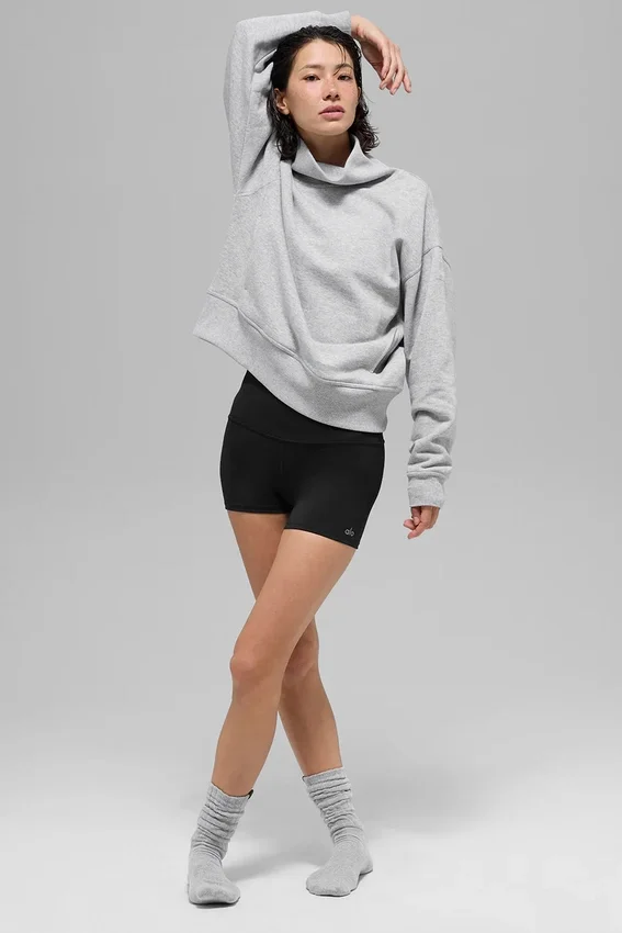 Hazy Pullover mit Stehkragen – Athletic Heather Grey