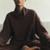 Hazy Pullover mit Stehkragen – Brownstone